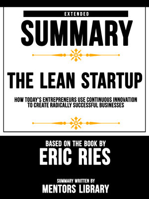 cover image of Extended Summary of the Lean Startup